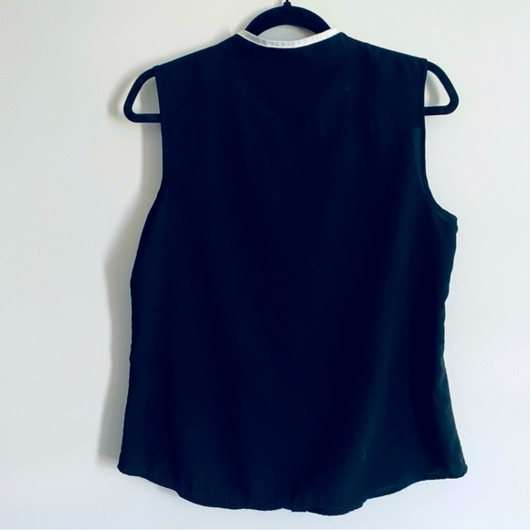 Calvin Klein Women's Black & White Short Sleeve Button Up Blouse Top Size M - Picture 4 of 4